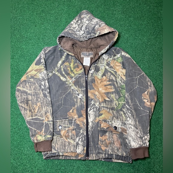 Vintage Y2K Realtree Camo Jerzees Full Zip Insulated Hunting Boys Large Jacket